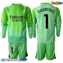 Maglie da calcio Real Madrid Thibaut Courtois #1 Portiere Seconda Maglia Bambino 2025-26 Manica Lunga + Pantaloni corti)